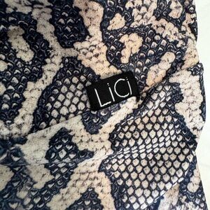 LiCi Women's Snake Print Jeggings - Black and Cream